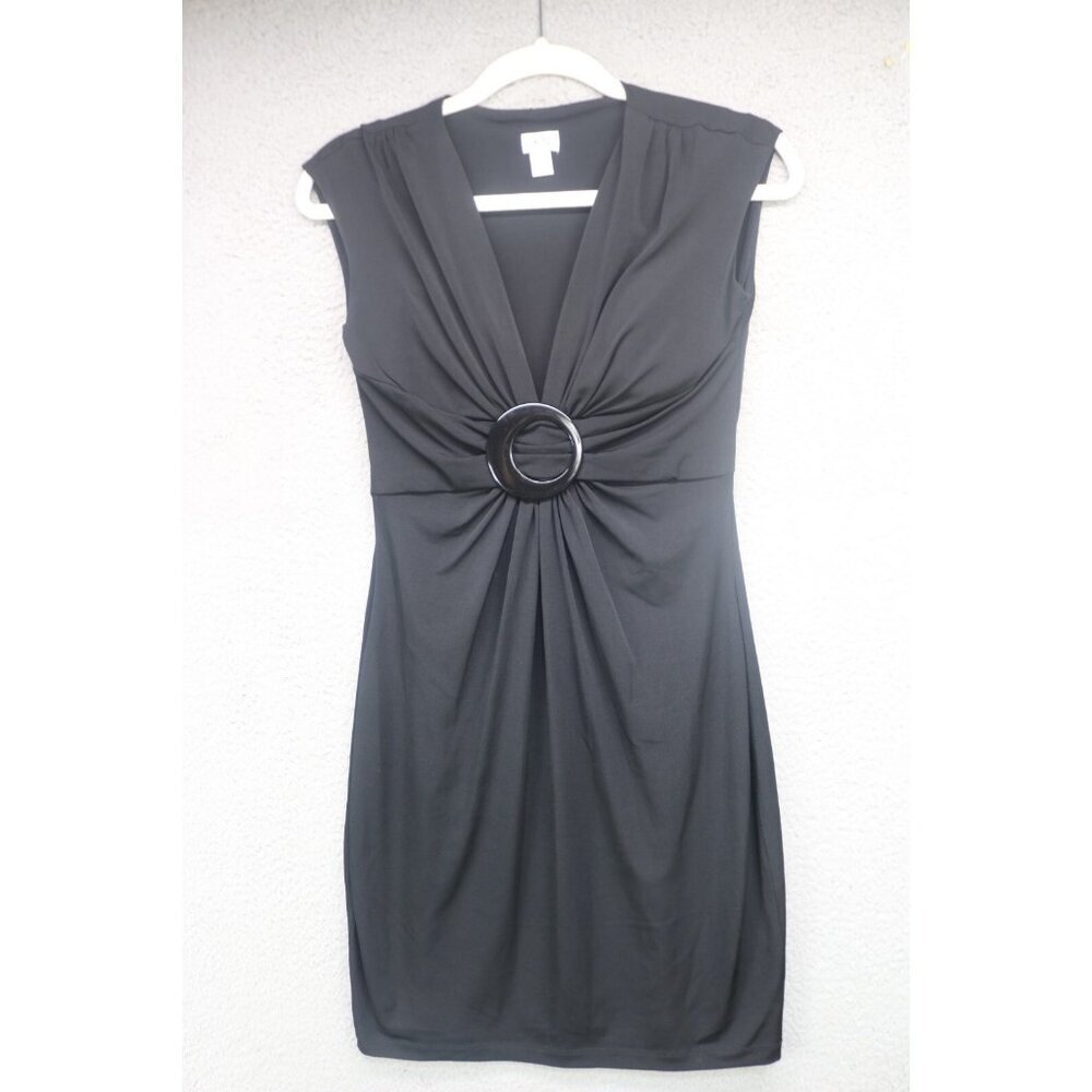 Cache' Black Babydoll Dress-Size 6-Event-Party-Cocktail-Built in Bra-Lined